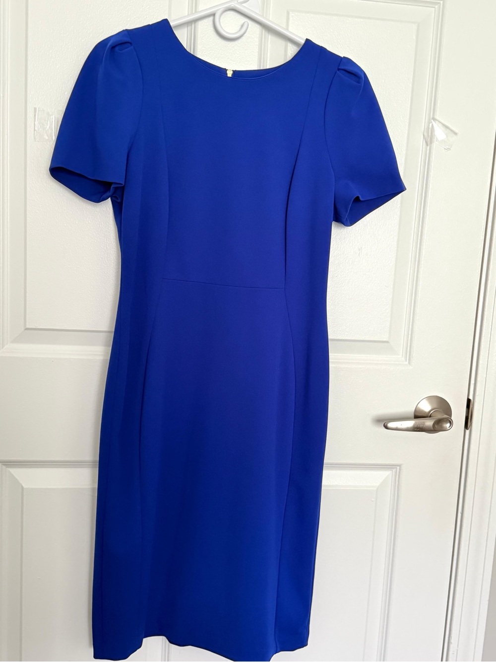 Calvin Klein Cobalt Blue Short-Sleeve Sheath Dress